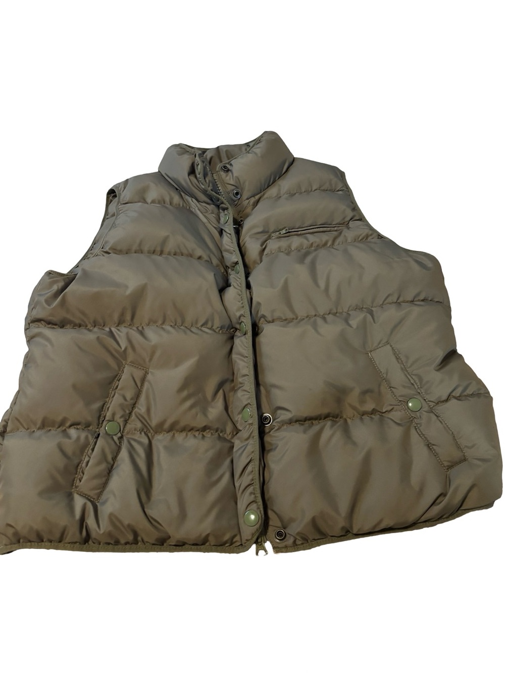 XL J Crew Puffer Vest- Green Vest for layering - warm puffy vest